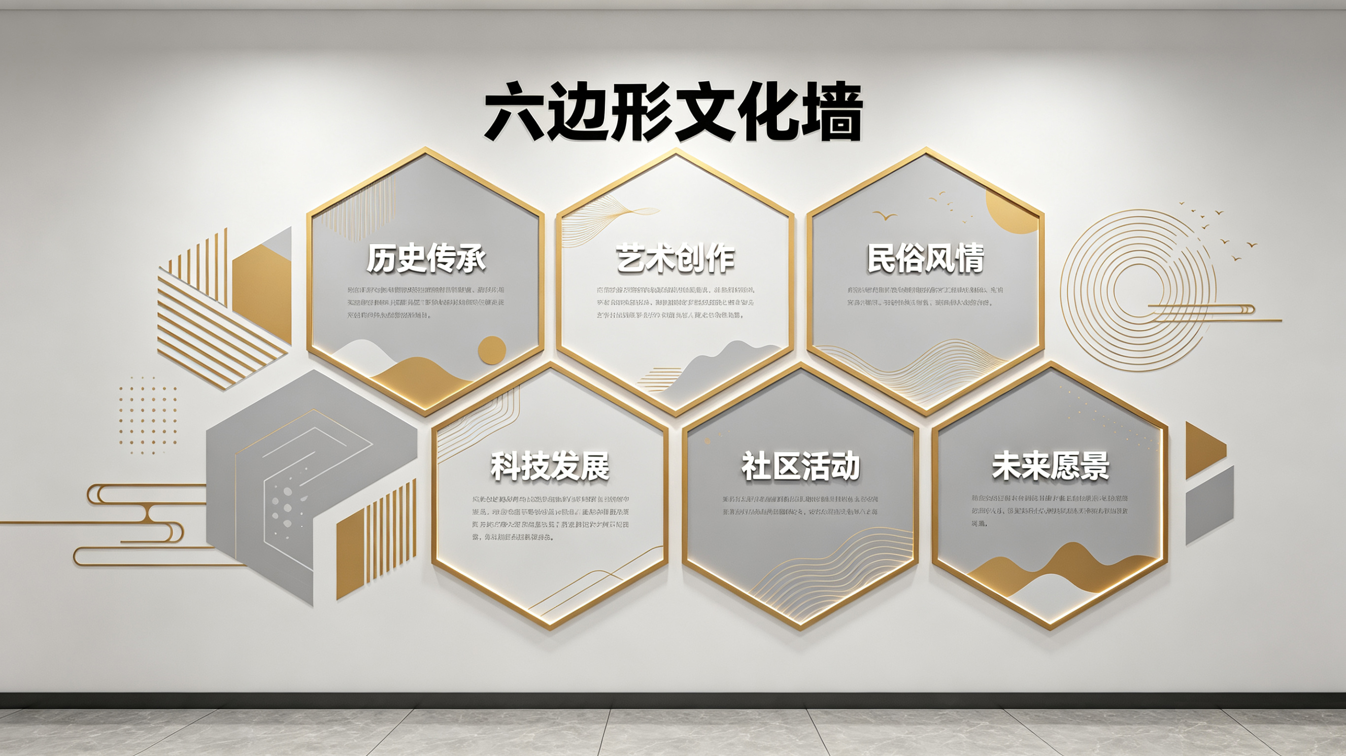 宾阳企业文化墙 | 六边形信息美学